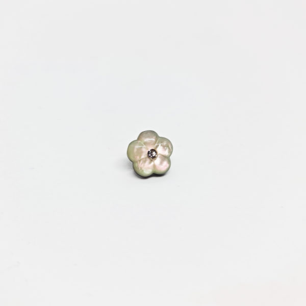 Blomsterknapp, 13mm beige/swarovski - Bilde 2